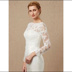 Long Sleeve Bridal Lace Bolero Dress Topper